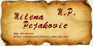 Milena Pejaković vizit kartica